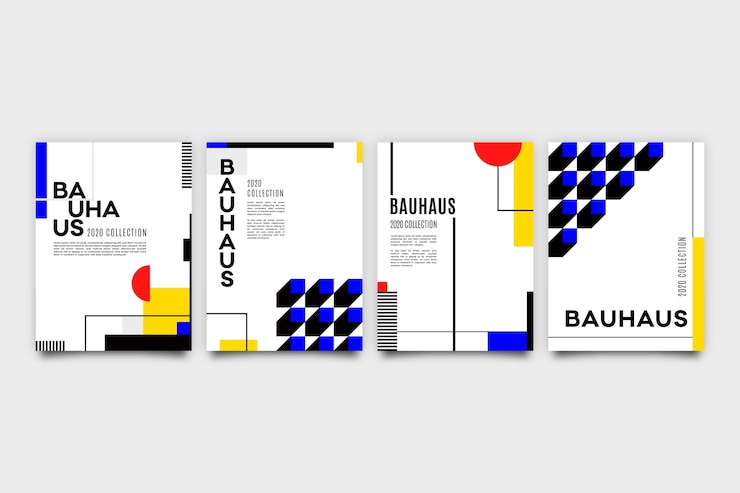 Vector gratuito funda de diseño gráfico en estilo bauhaus con puntos