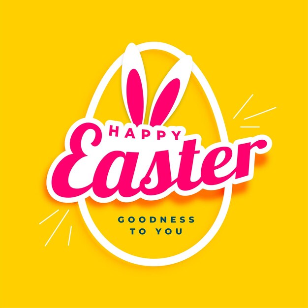 Funky feliz diseño de tarjeta amarilla de Pascua