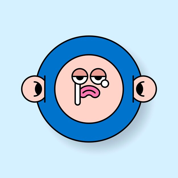 Funky mono monstruo emoji pegatina vector