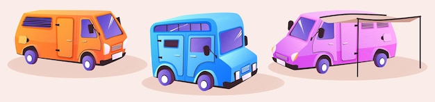 Vector gratuito furgoneta para vacaciones recreativas de verano