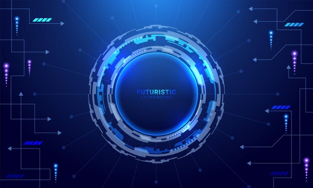 Futurista y tecnología de fondo azul oscuro.