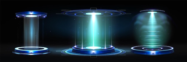 Futurístico portal de alta tecnología para el juego ui