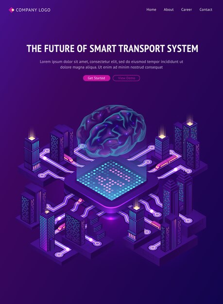 Futuro del banner del sistema de transporte inteligente.