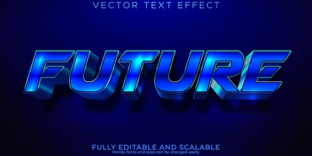Futuro efecto de texto digital tecno editable y estilo de texto espacial