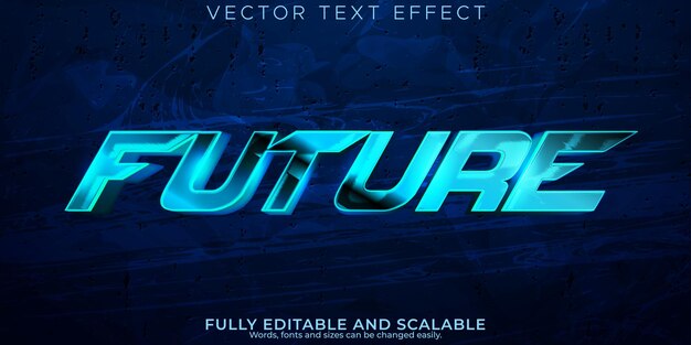 Futuro efecto de texto robot editable y estilo de texto de máquina