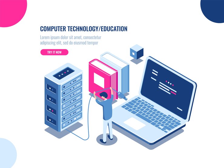 Vector gratuito gabinete de sala de servidores, centro de datos e icono isométrico de base de datos, granja de servidores en rack