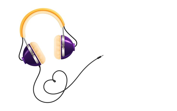 Vector gratuito gadgets electrónicos retro vintage composición realista con vista aislada de auriculares con cable en un fondo en blanco ilustración vectorial