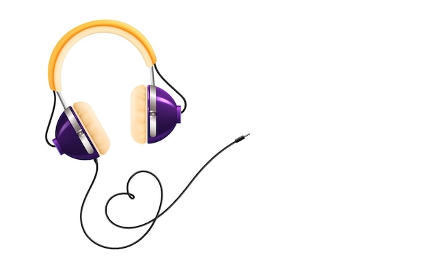 Gadgets electrónicos retro vintage composición realista con vista aislada de auriculares con cable en un fondo en blanco ilustración vectorial