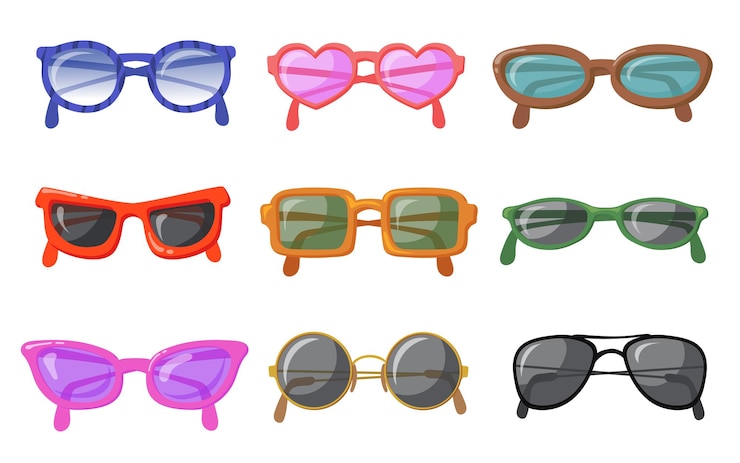 Vector gratuito gafas de sol con montura de colores