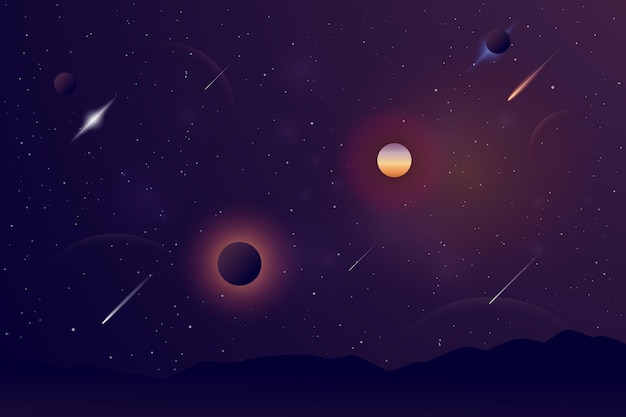 Galaxia en gradiente con estrellas en el fondo