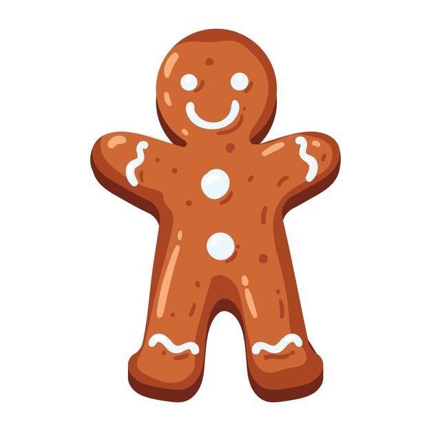 galleta de navidad hombre de pan de jengibre ilustración aislada