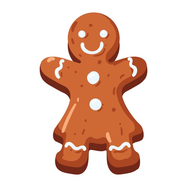 galleta de navidad pan de jengibre mujer aislada