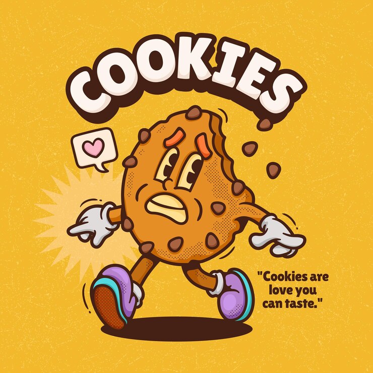 Vector gratuito galletas de moda retro dibujos animados vectoriales dibujados a mano