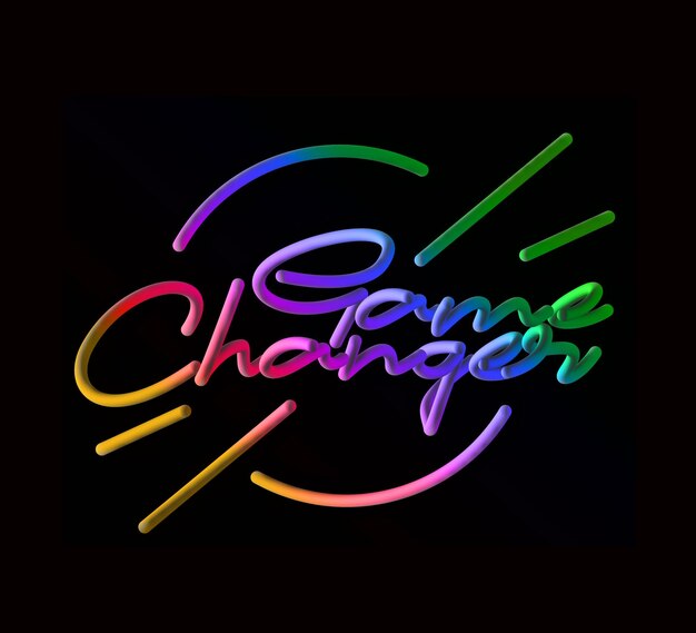 Game Changer Calligraphic 3d Pipe Style Texto Vector ilustración Diseño