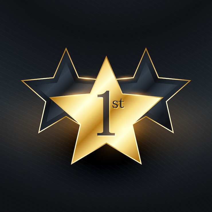 Vector gratuito ganador 1er diseño de estrella de etiqueta