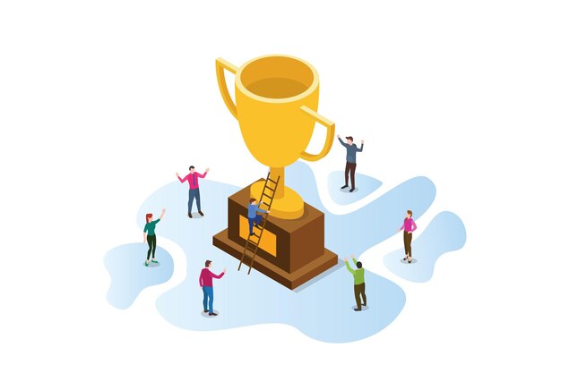 Ganar juntos en la ilustración de negocios