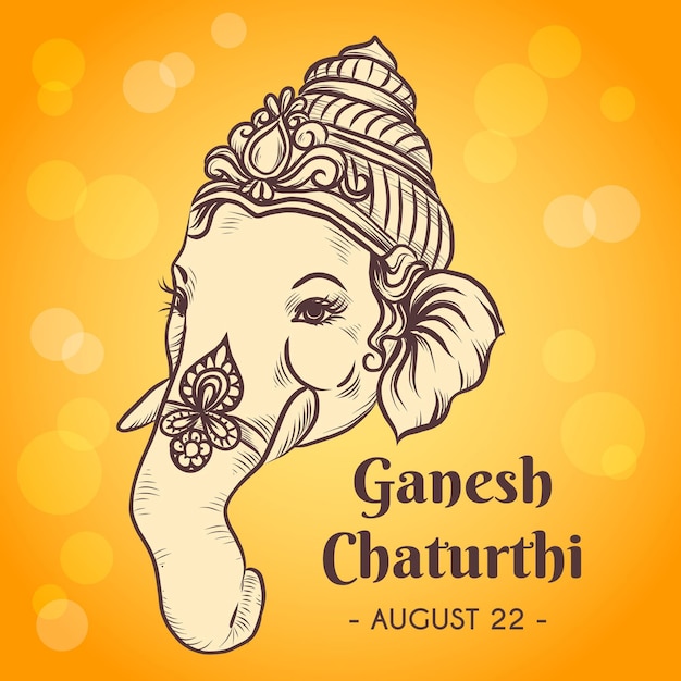 Vector gratuito ganesh chaturthi dibujado a mano