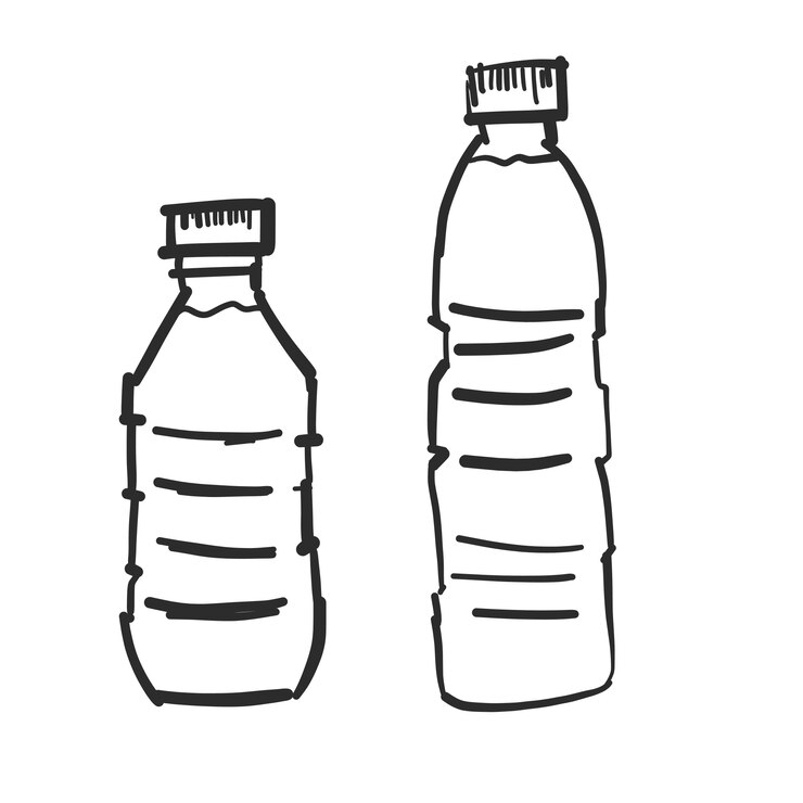 Garabato de botella de agua