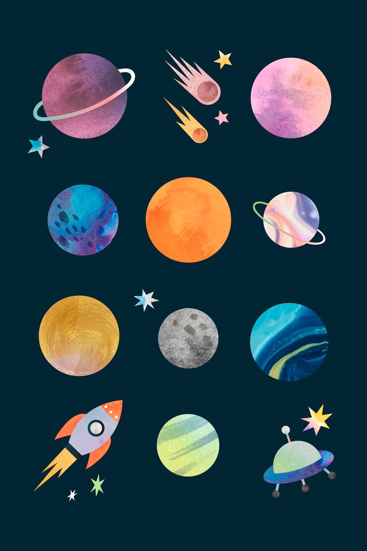 Vector gratuito garabato colorido de la acuarela de la galaxia en vector de fondo negro