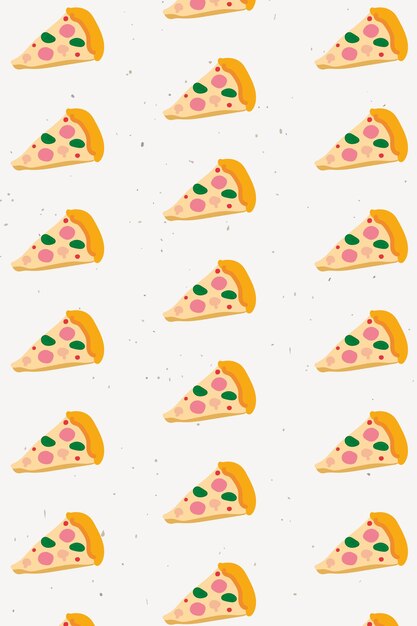garabato, pizza, seamless, patrón, vector