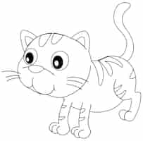 Vector gratuito garabatos dibujo animal para lindo gato