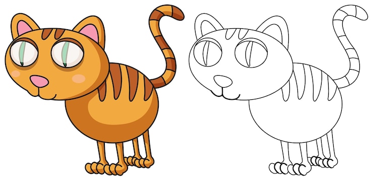 Vector gratuito garabatos de dibujo de animales para gato.