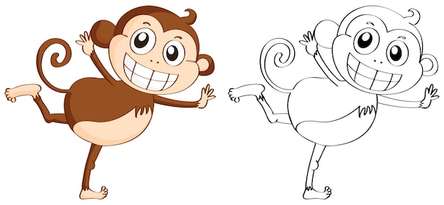 Garabatos de dibujo de animales para mono.