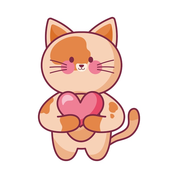 Vector gratuito gatito de dibujos animados sonriente kawaii