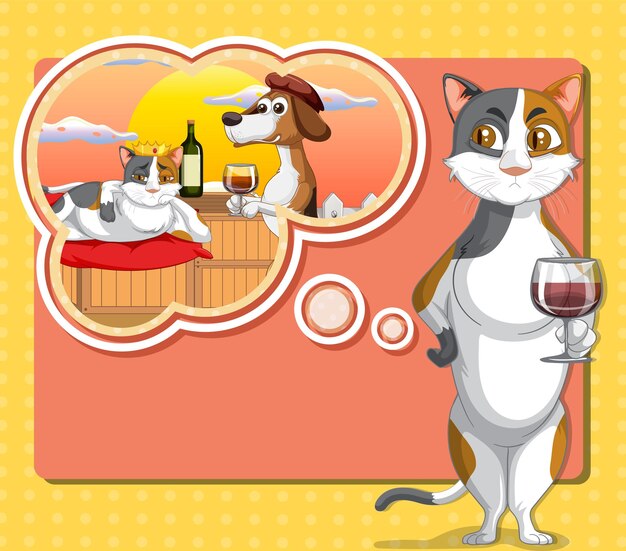 gato, con, burbuja del discurso