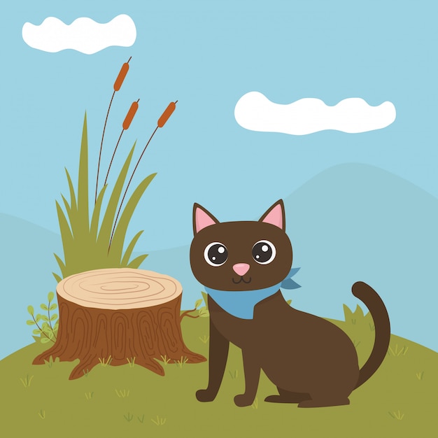 Vector gratuito gato de dibujos animados