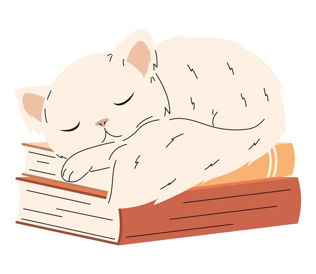 gato durmiendo en libros