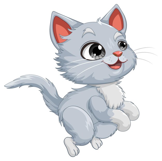Gato lindo en el vector de la postura de salto