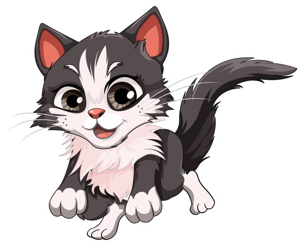 Gato lindo en el vector de la postura de salto