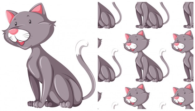 gato de patrones sin fisuras aislado en blanco