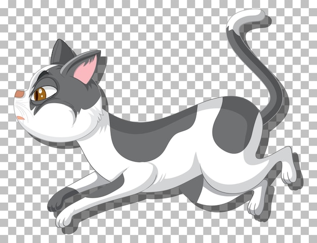 Vector gratuito gato saltando personaje de dibujos animados