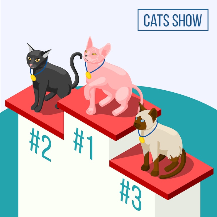 Vector gratuito los gatos muestran composición isométrica