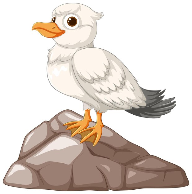 La gaviota en el afloramiento rocoso