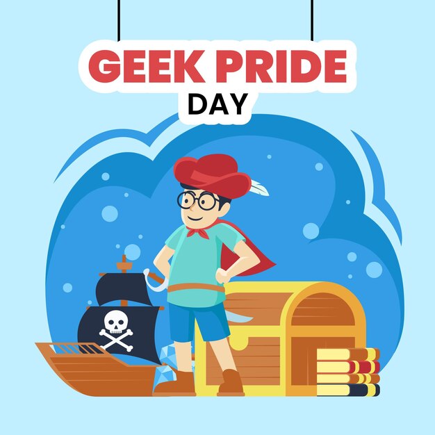 Geek pride day boy en traje de pirata