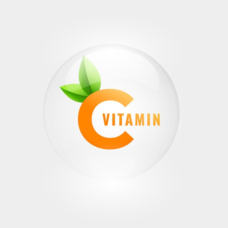 Vector gratuito gel mineral orgánico de vitamina c fondo blanco con diseño de hojas