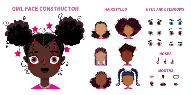 Generador de cara de niña con diferentes emociones