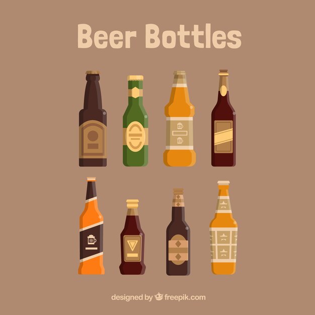 Genial colección de botellas de cerveza