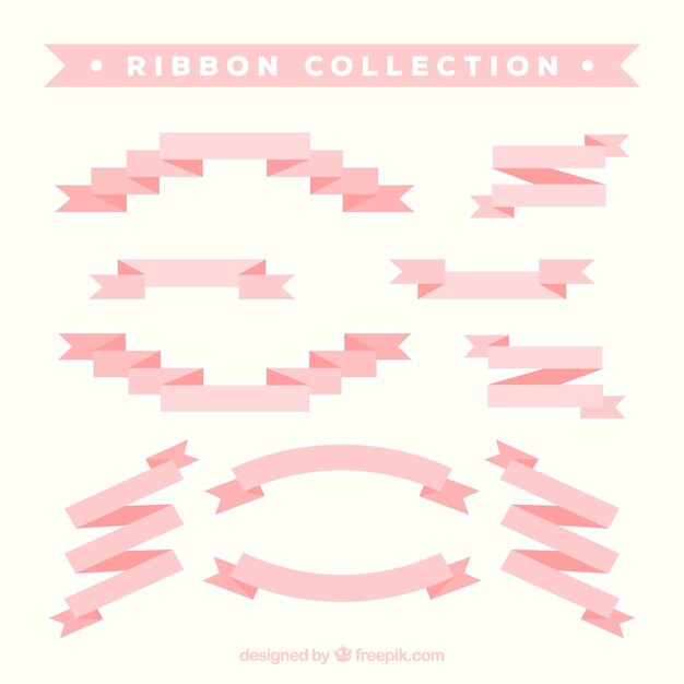 Genial colección de cintas rosas en diseño plano