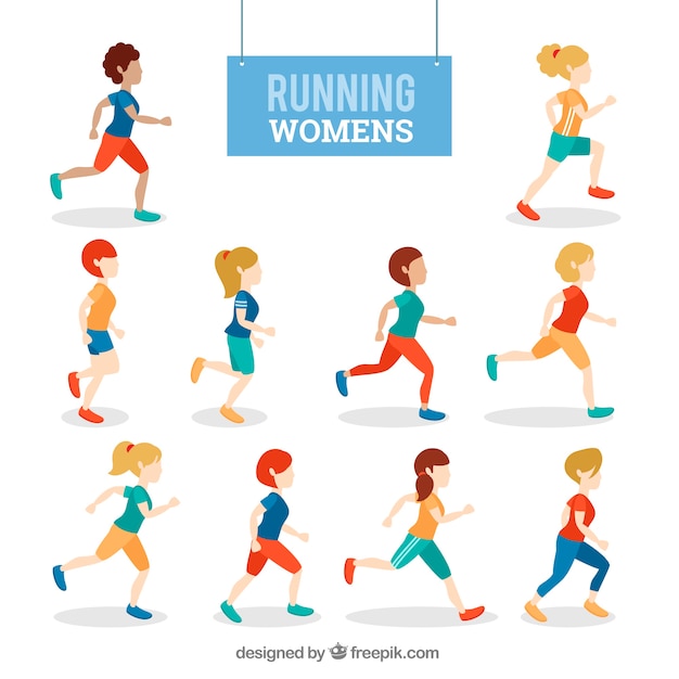 Genial colección de mujeres corriendo