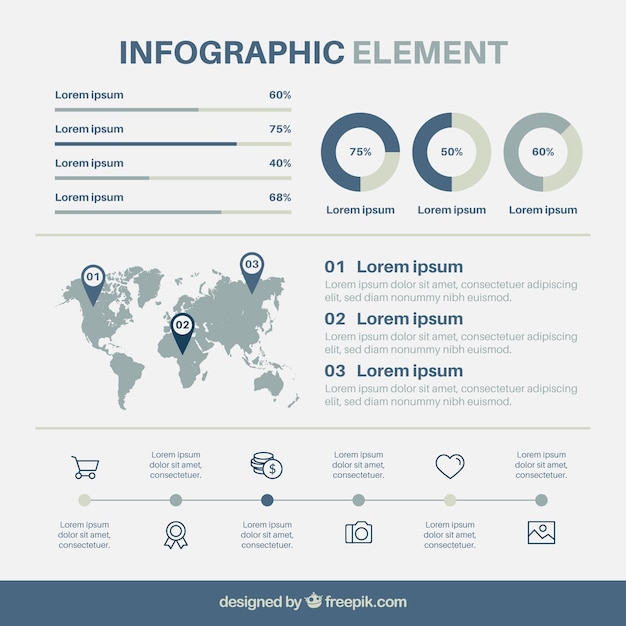 Vector gratuito genial colección con variedad de elementos infográficos