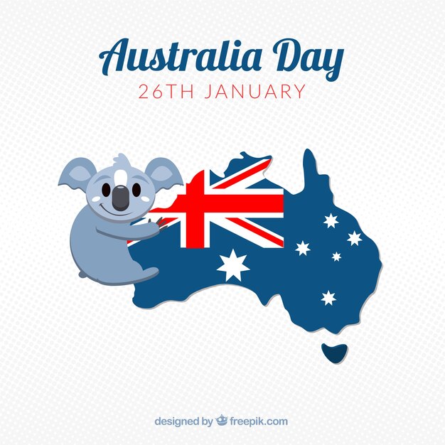 Genial fondo de koala abrazando un mapa de australia