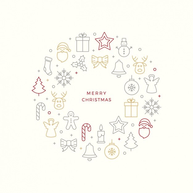 Genial fondo de objetos minimalistas de navidad