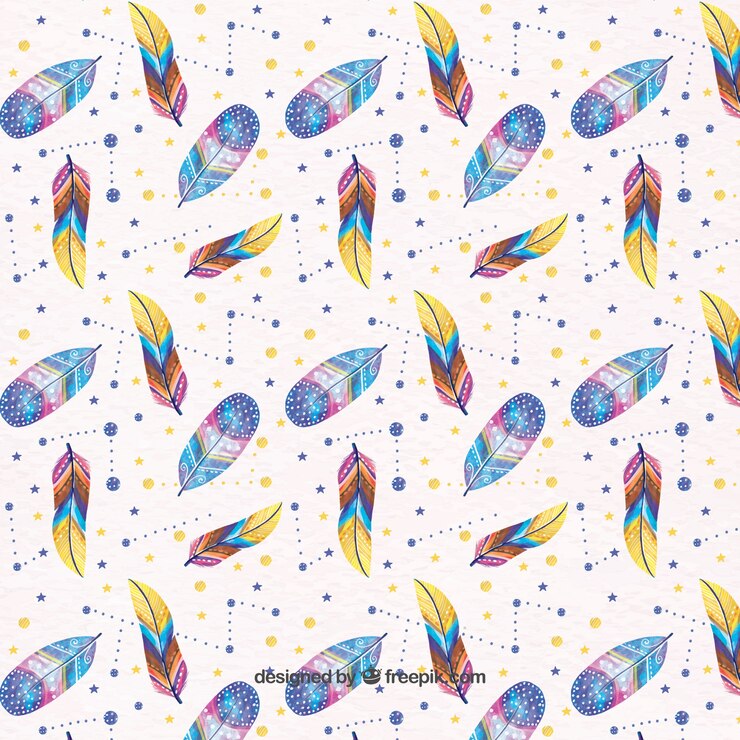 Vector gratuito genial fondo con plumas de colores