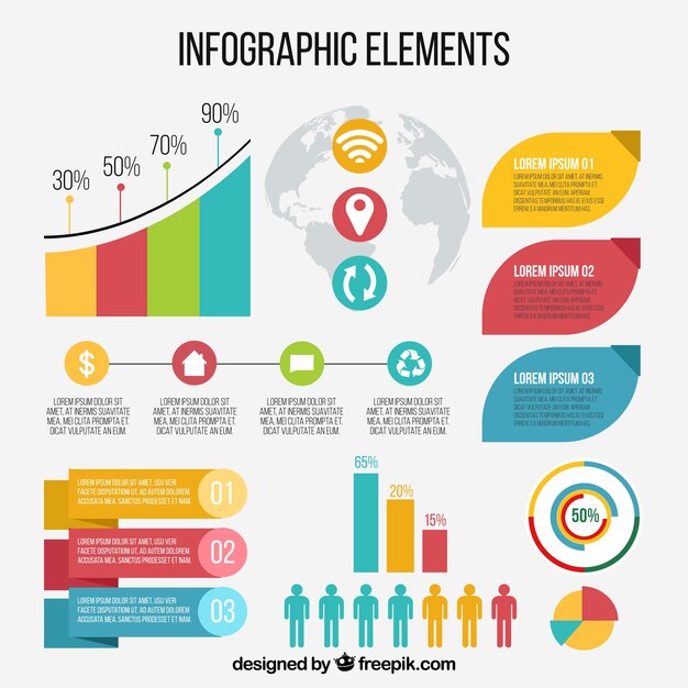 Genial pack de elementos infográficos decorativos
