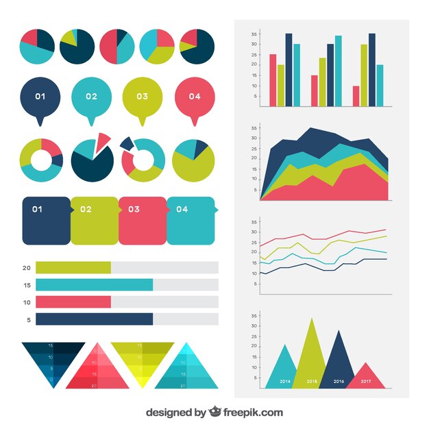 Genial selección de artículos planos para infografías