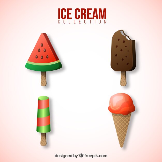 Genial selección de cuatro helados realistas